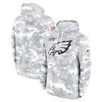 Philadelphia Eagles Nike 2024 Salute to Service Club Fleece Pullover Hoodie - Arctic Camo