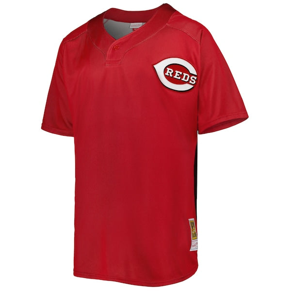 Ken Griffey Jr. Cincinnati Reds Cooperstown Collection Mesh Batting Practice Button-Up Jersey - Red