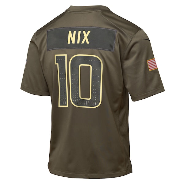 Bo Nix Denver Broncos Nike Youth 2025 Salute to Service Game Jersey - Olive