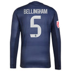 Jude Bellingham Los Merengues adidas 2025/26 Away Authentic Long Sleeve Player Jersey - Blue