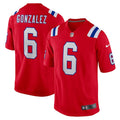 Christian Gonzalez New England Patriots Nike Alternate Team Game Jersey - Red/Navy/White