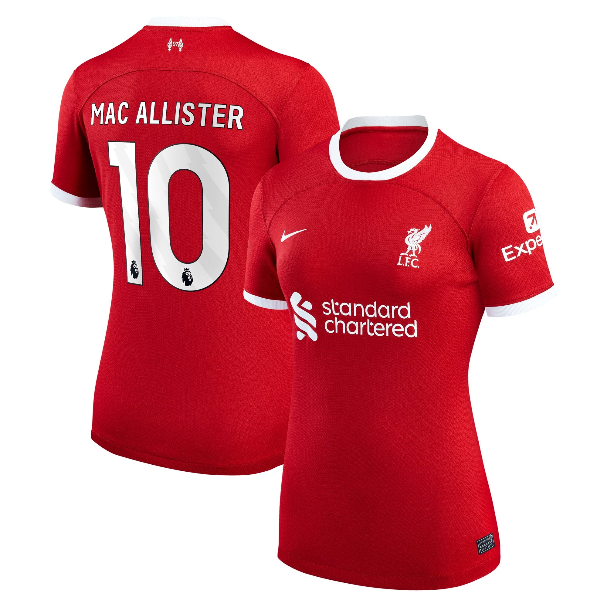 Alexis Mac Allister Liverpool Nike Women's 2023/24 Away Replica Player Jersey - White/Red