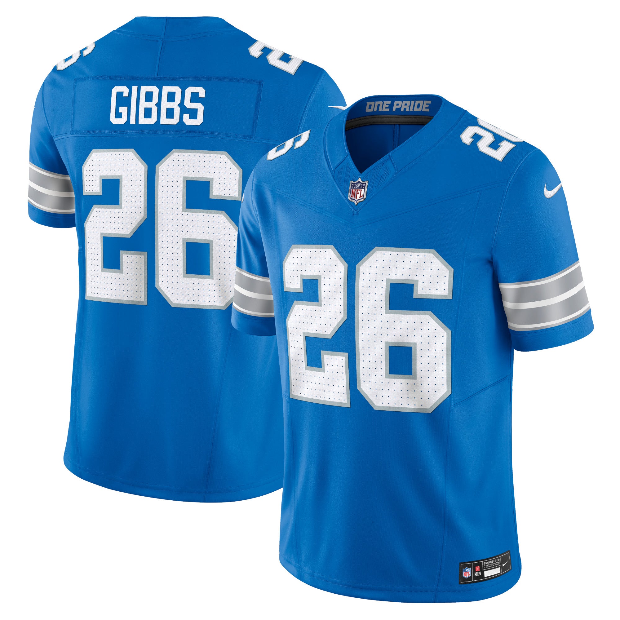 Jahmyr Gibbs Detroit Lions Nike Vapor F.U.S.E. Limited Jersey - White/Blue