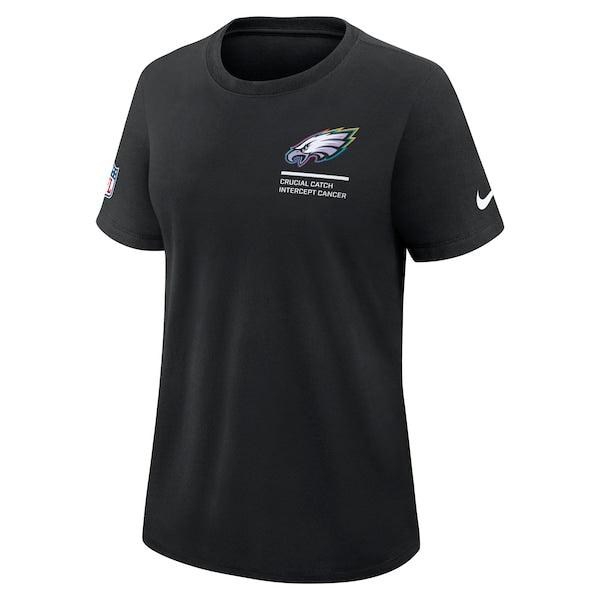 Philadelphia Eagles Nike Women's 2025 NFL Crucial Catch Tri-Blend Dri-FIT T-Shirt - Black