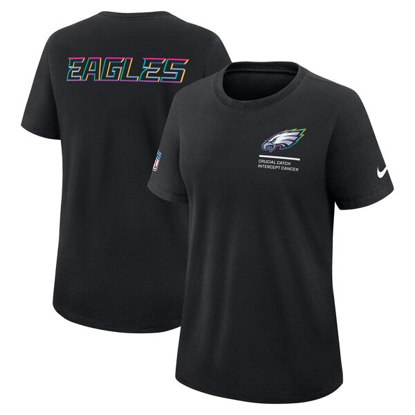 Philadelphia Eagles Nike Women's 2025 NFL Crucial Catch Tri-Blend Dri-FIT T-Shirt - Black