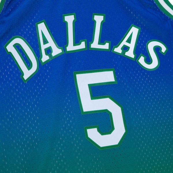 Jason Kidd Dallas Mavericks 1994/95 Hardwood Classics Fadeaway Swingman Player Jersey - Green/Navy