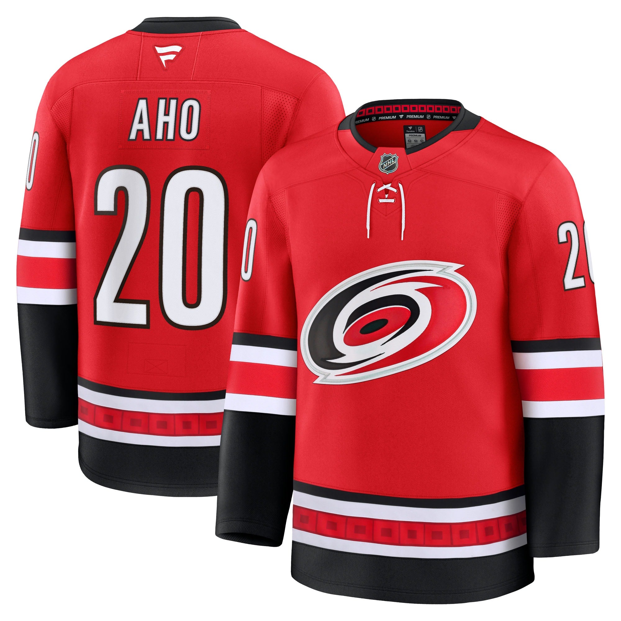 Sebastian Aho Carolina Hurricanes  Home Premium Jersey - Black/White/Red