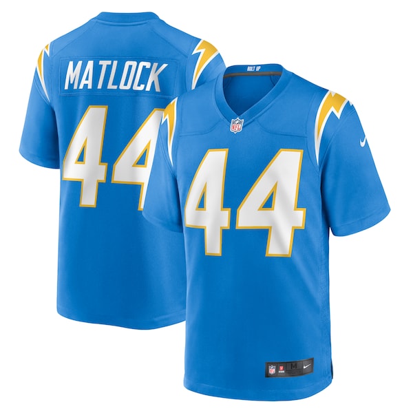 Scott Matlock Los Angeles Chargers Nike Team Game Jersey -  Powder Blue