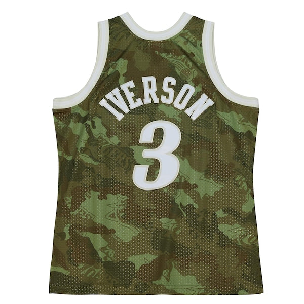 Allen Iverson Philadelphia 76ers Hardwood Classics 1997/98 Ghost Green Swingman Jersey - Camo