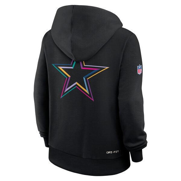 Dallas Cowboys Nike Women's 2025 NFL Crucial Catch Sideline Standard Issue Dri-FIT Hoodie - Black