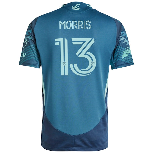 Jordan Morris Seattle Sounders FC adidas 2025 The Salish Sea Kit Authentic Player Jersey - Blue