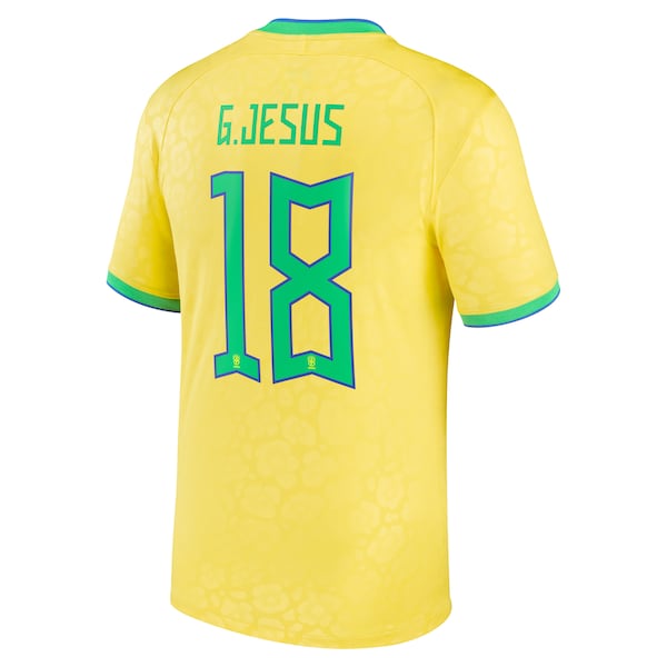Gabriel Jesus Brazil National Team Nike 2022/23 Replica Home Jersey - Yellow