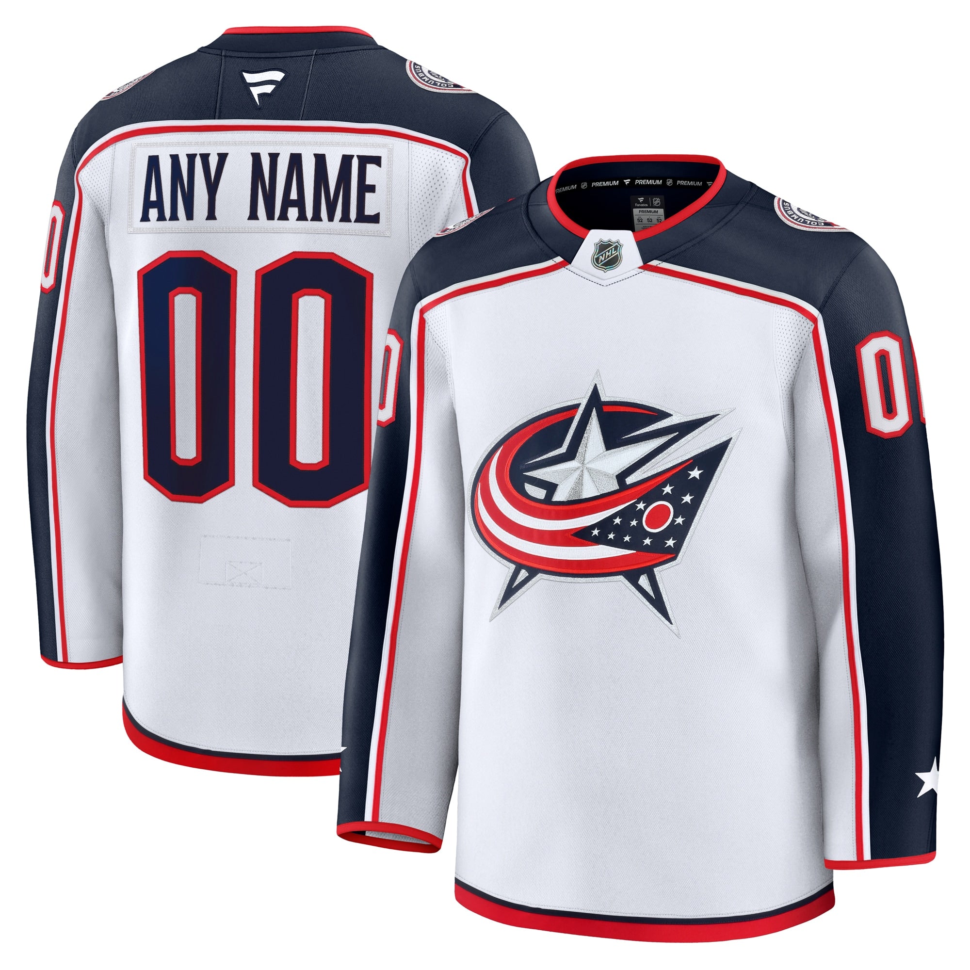 Columbus Blue Jackets  Home Premium Custom Jersey - Navy/White
