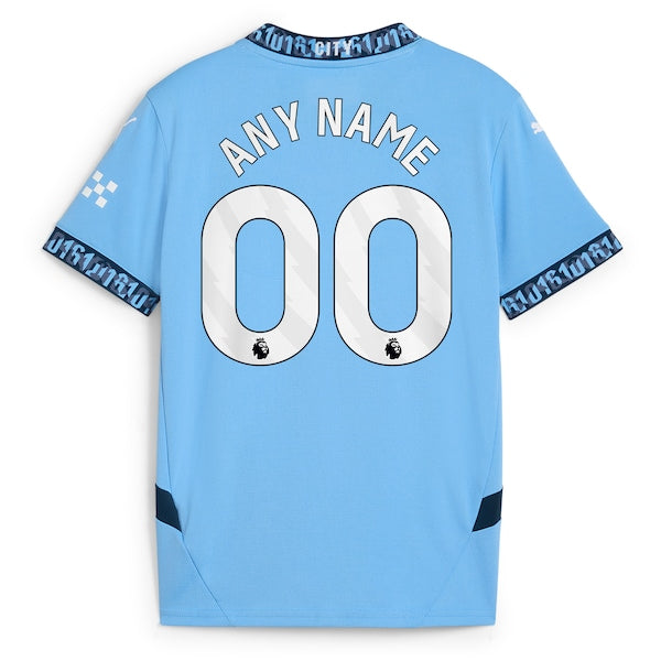 Manchester City Puma Youth 2024/25 Home Replica Custom Jersey - Light Blue