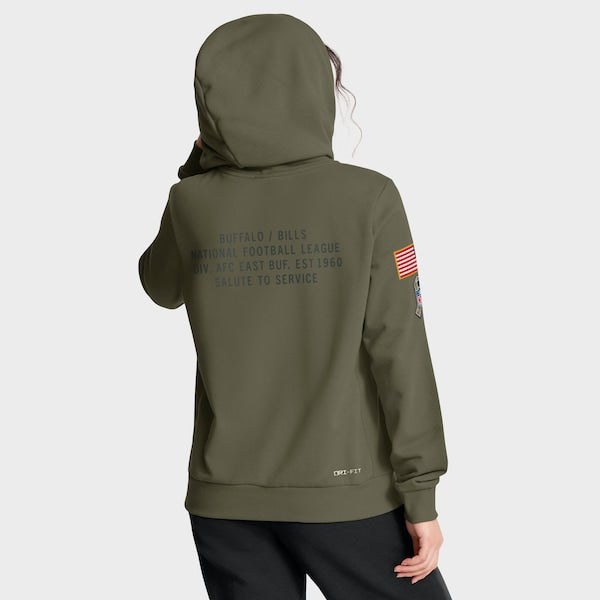 Buffalo Bills Nike Women's 2025 Salute to Service Sideline Standard Issue Dri-FIT Hoodie - Olive