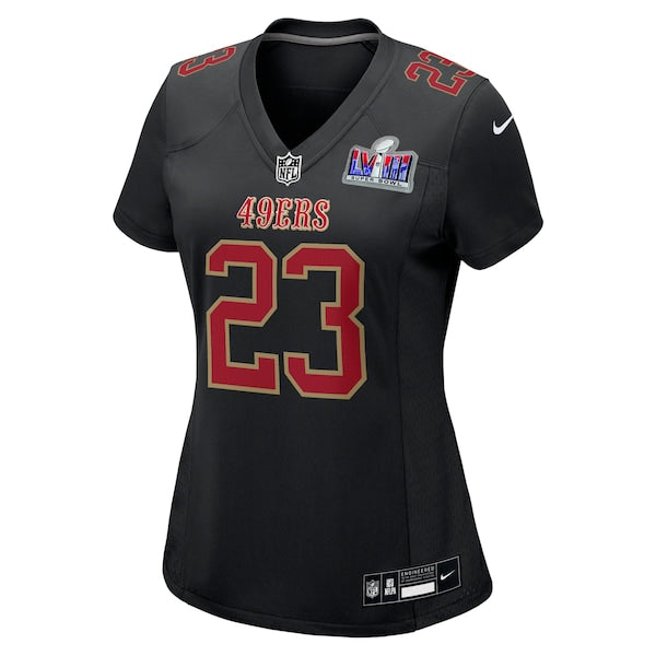 Christian McCaffrey San Francisco 49ers Nike Women's Super Bowl LVIII Carbon Fashion Game Player Jersey - Black
