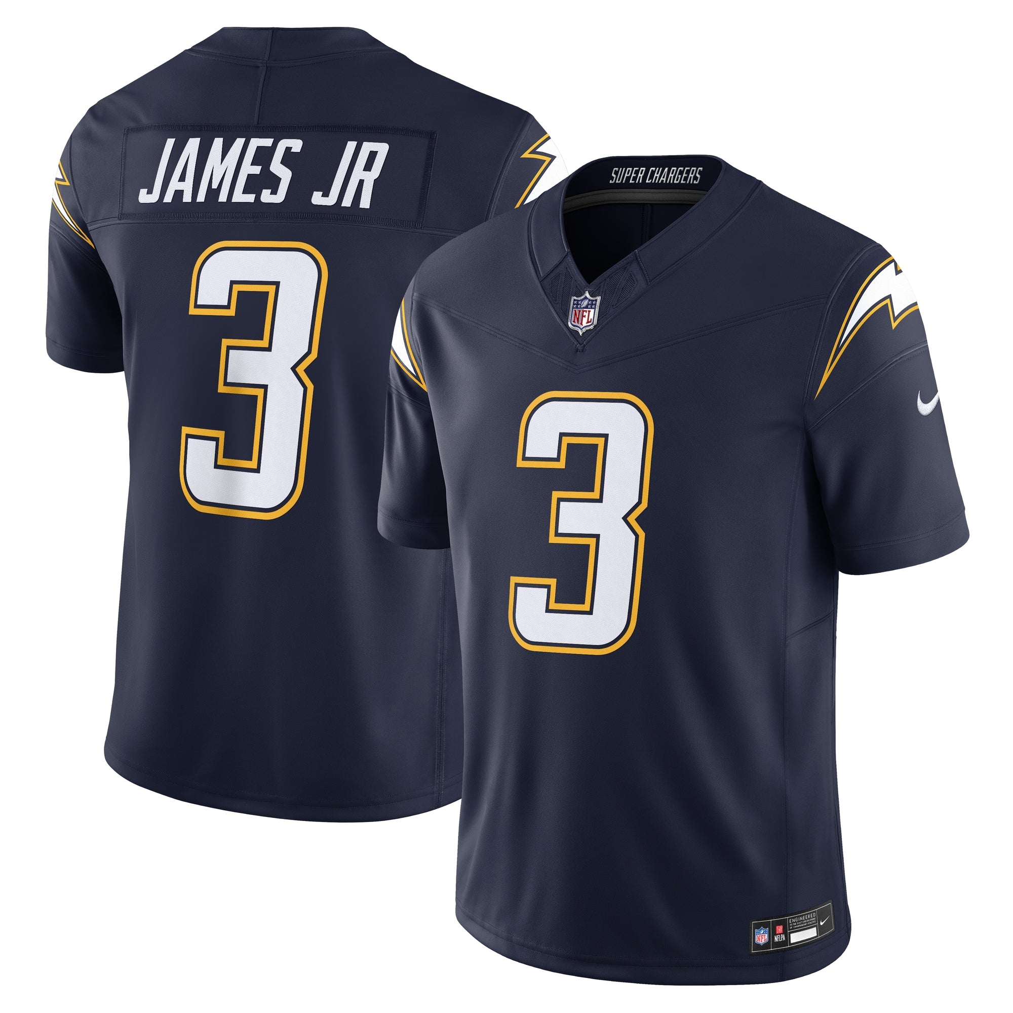 Derwin James Jr. Los Angeles Chargers Nike Alternate Charger Power Vapor F.U.S.E. Limited Jersey - Gold/Navy/White/Powder Blue