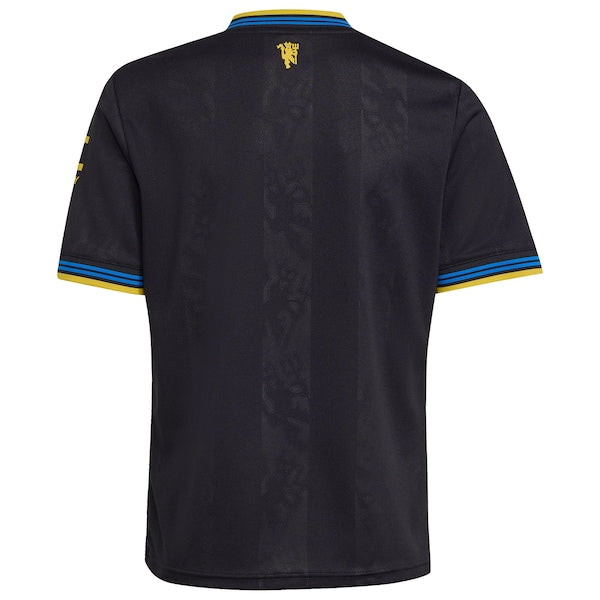 Manchester United adidas Youth 2025/26 Third Replica Jersey - Black/White/Red