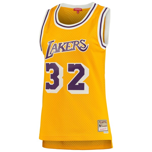 Magic Johnson Los Angeles Lakers Women's 1984/85 Hardwood Classics Swingman Jersey - Gold