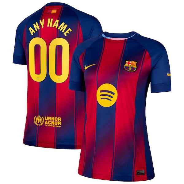 Barcelona Nike Women's 2025/26 Home Replica Custom Jersey - Navy