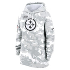 Pittsburgh Steelers Nike Women's 2024 Salute To Service Club Fleece Pullover Hoodie - Arctic Camo