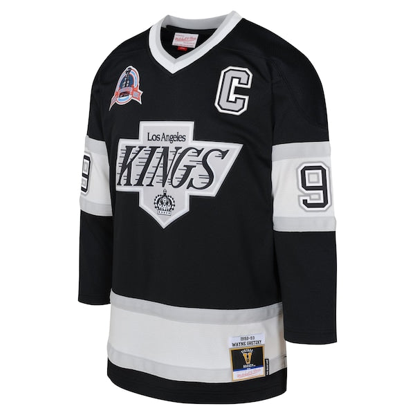 Wayne Gretzky Los Angeles Kings Youth 1992 Blue Line Player Jersey - Black