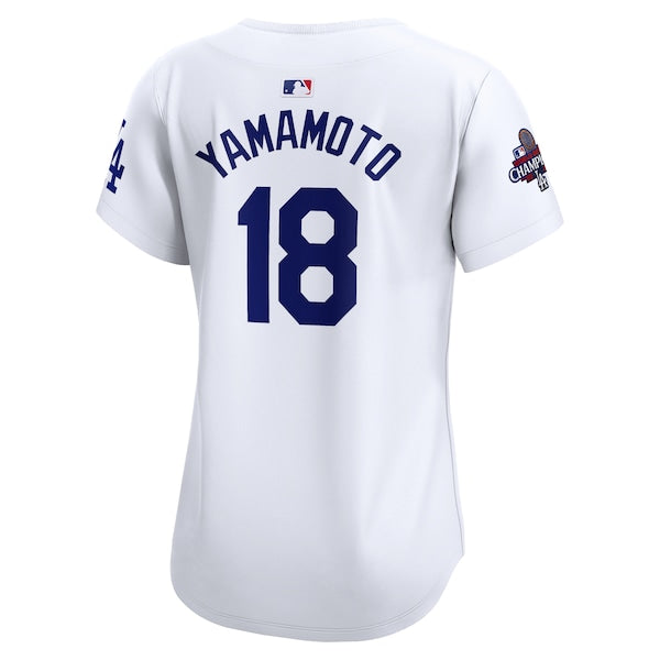 Yoshinobu Yamamoto Los Angeles Dodgers Nike Women's 2024 World Series Champions Home Limited Player Jersey - White
