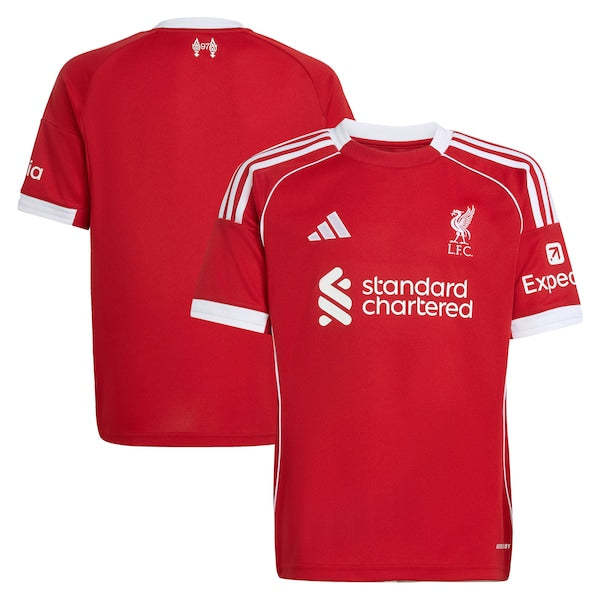 Liverpool adidas Youth 2025/26 Home Replica Jersey - Red/Green