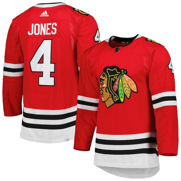 Seth Jones Chicago Blackhawks adidas Home Primegreen Authentic Player Jersey - Red