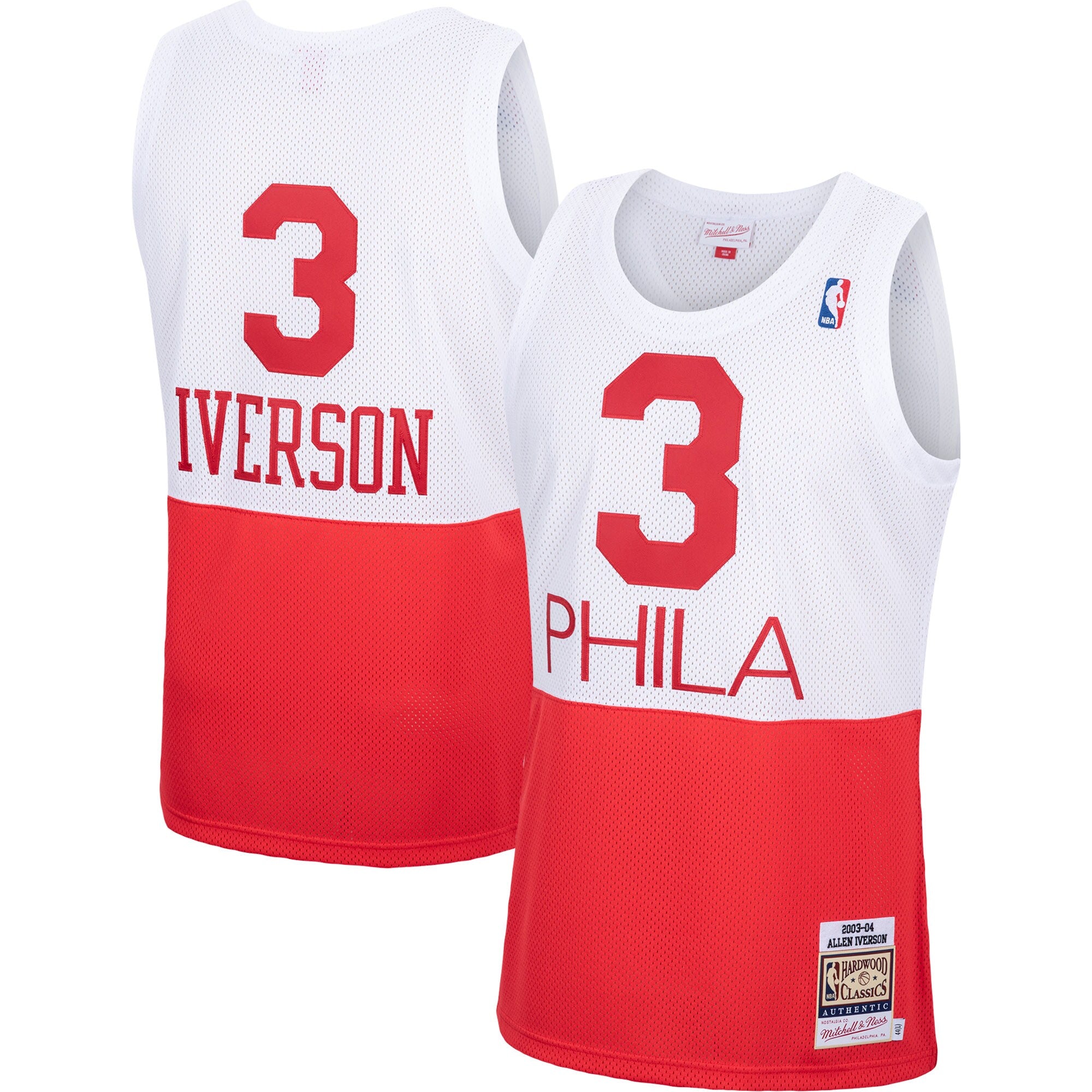 Allen Iverson Philadelphia 76ers 2006 Hardwood Classics Authentic Jersey - Black/Red/White