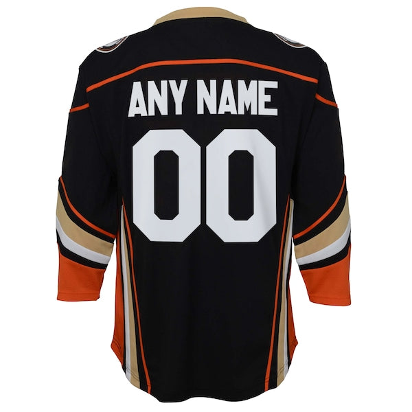 Anaheim Ducks Youth Home Replica Custom Jersey - Black