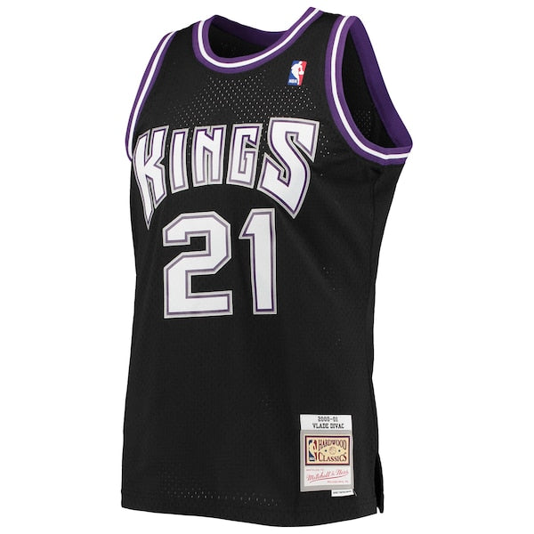 Vlade Divac Sacramento Kings 2000/01 Hardwood Classics Swingman Jersey - Black