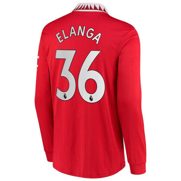 Anthony Elanga Manchester United adidas 2022/23 Home Replica Long Sleeve Jersey - Red
