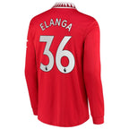 Anthony Elanga Manchester United adidas 2022/23 Home Replica Long Sleeve Jersey - Red