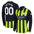 Manchester City Puma 2024/25 Away Replica Long Sleeve Custom Jersey - Navy