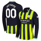 Manchester City Puma 2024/25 Away Replica Long Sleeve Custom Jersey - Navy
