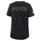 New Orleans Saints Nike Women's 2025 NFL Crucial Catch Tri-Blend Dri-FIT T-Shirt - Black