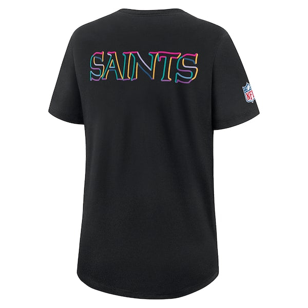 New Orleans Saints Nike Women's 2025 NFL Crucial Catch Tri-Blend Dri-FIT T-Shirt - Black