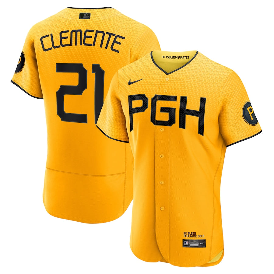 Roberto Clemente Pittsburgh Pirates Nike 2023 City Connect Authentic Player Jersey - Gold