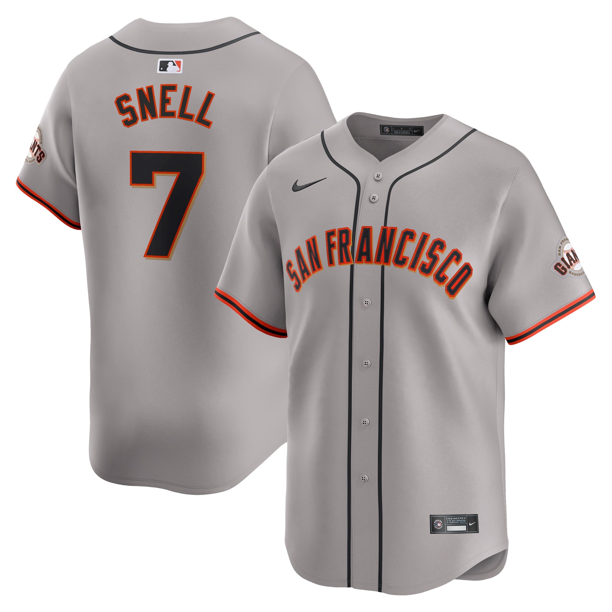 Blake Snell San Francisco Giants Nike Alternate Limited Jersey - Black/Cream/Gray
