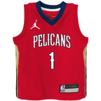 Zion Williamson New Orleans Pelicans Jordan Brand Toddler 2020/21 Jersey - Red - Statement Edition