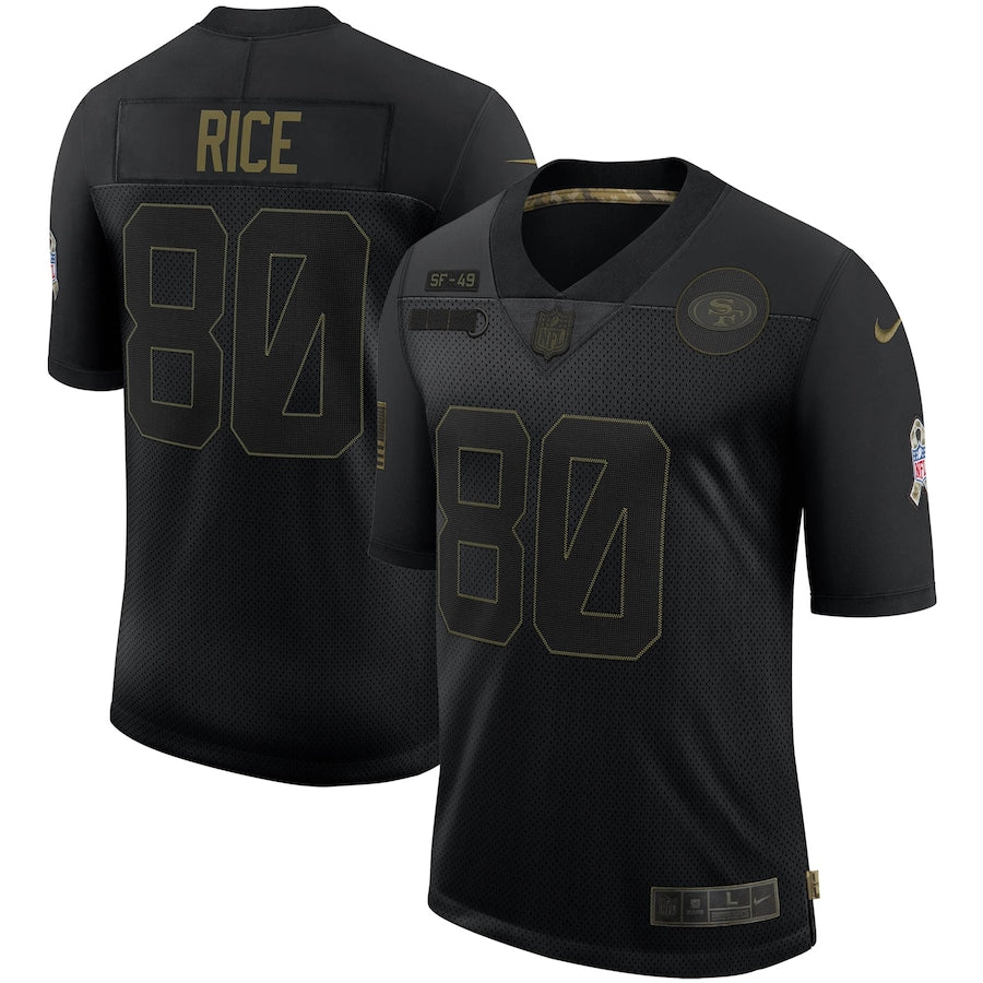 Men's Nike Jerry Rice San Francisco 49ers 2020 Salute To Service Retired Limited Jersey - Black