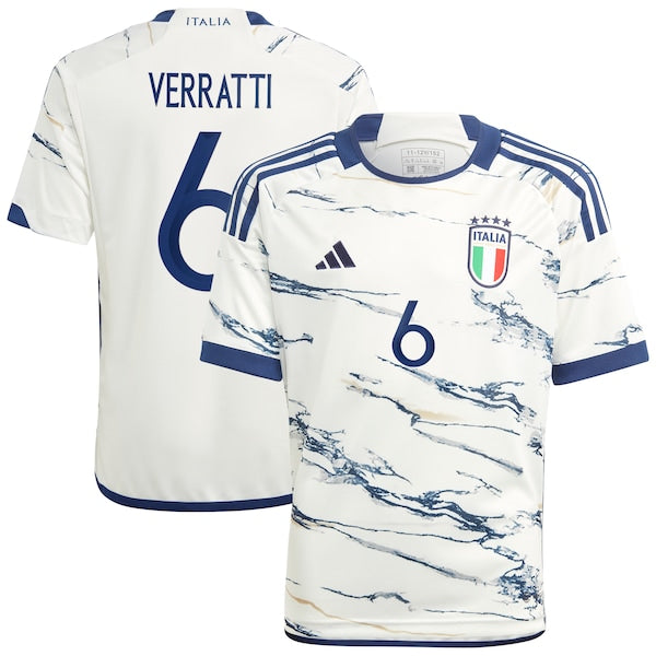 Marco Verratti Italy National Team adidas Youth 2023 Away Replica Jersey - White
