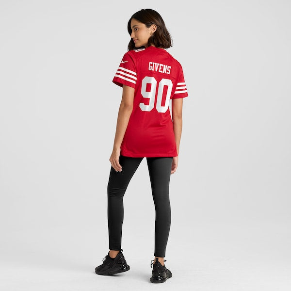 Kevin Givens San Francisco 49ers Nike Women's  Game Jersey -  Scarlet