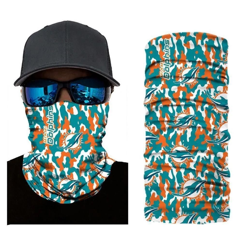 CAMO MIAMI DOLPHINS FACE MASK BANDANAS