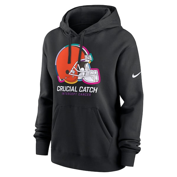 Cleveland Browns Nike Women's 2024 NFL Crucial Catch Club Pullover Hoodie - Black