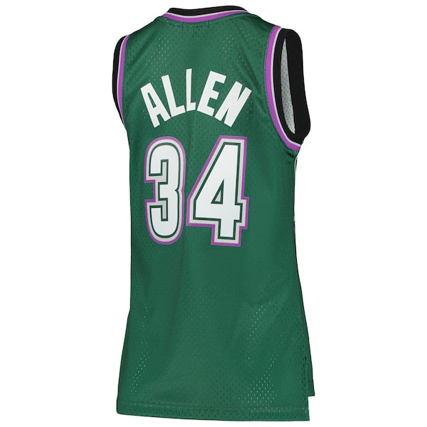 Ray Allen Milwaukee Bucks Women's 1996/97 Hardwood Classics Swingman Jersey - Green