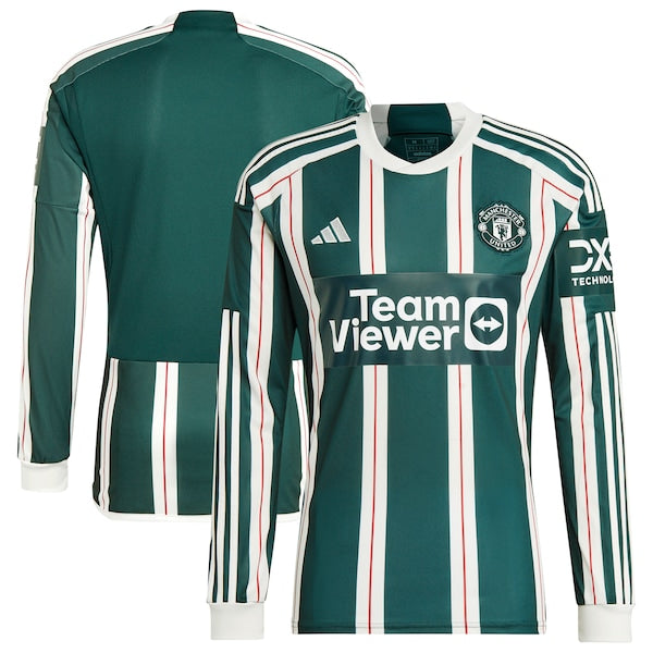 Manchester United adidas 2023/24 Away Long Sleeve Replica Jersey - Green