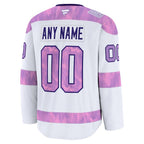 Calgary Flames  2024 Hockey Fights Cancer Custom Practice Jersey - White