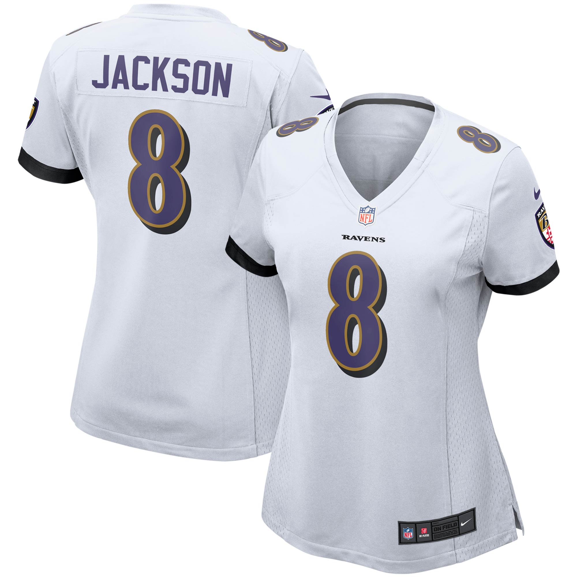 Lamar Jackson Baltimore Ravens Nike Women's Game Player Jersey - Purple/Black/White